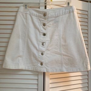 White Denim Button Down Skirt
